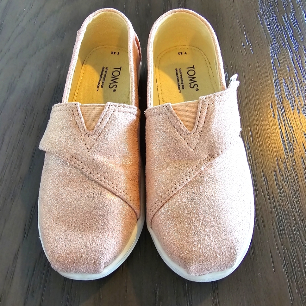 Pink Sparkle Toddler Toms Size 11